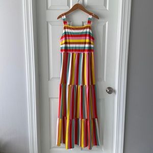 J. Crew Maxi Dress in Rainbow Stripe